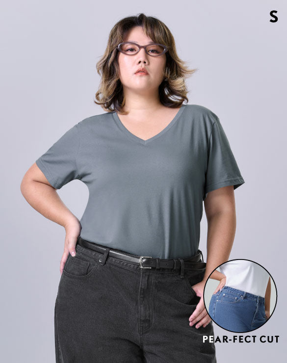 GQ Pear Size V-Neck T-Shirt
