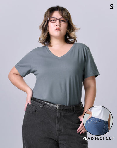GQ Pear Size V-Neck T-Shirt