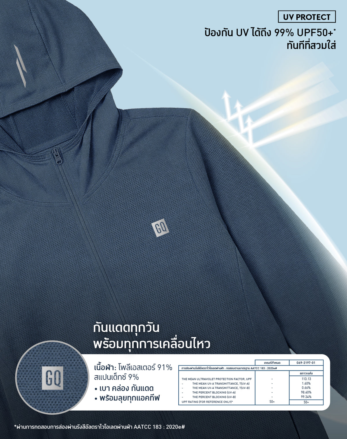 GQ Everyday MEN Running & Training UV Jacket