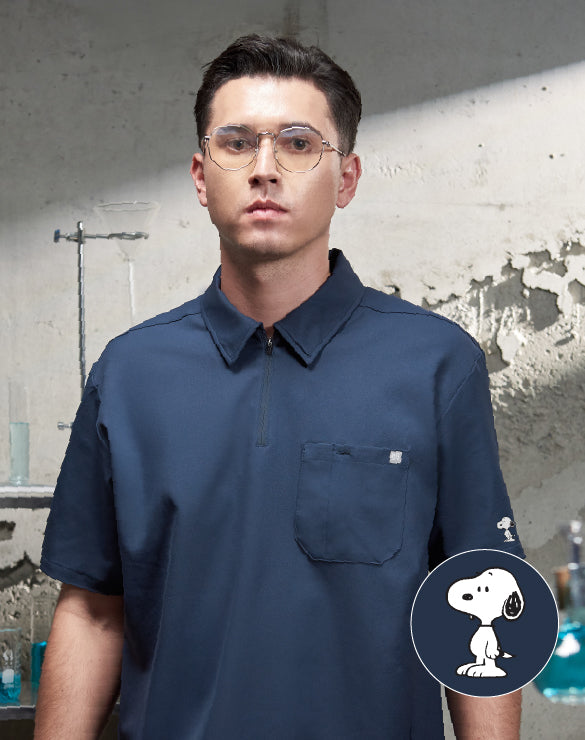 GQ Pro MED Men Scrub Polo [PEANUTS]