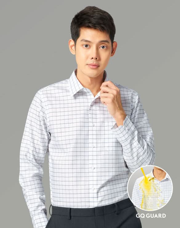 Gq Clothing Gq White T Shirt GQWhite™ Shirt Grid Texture